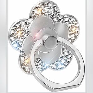 Flower Cell Ring Holder/kickstand with rhinestones